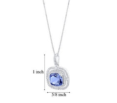Silver Tanzanite and CZ Pendant- 20 Inches