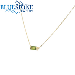 14kt Yellow Gold Solitaire Tourmaline Necklace