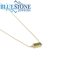 14kt Yellow Gold Solitaire Tourmaline Necklace