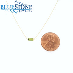 14kt Yellow Gold Solitaire Tourmaline Necklace