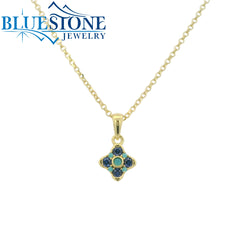 Silver and 18K Gold Plated Gemstone 'Flower' Necklace - 18"