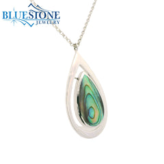 Sterling Silver Necklace w/ Abalone - 20.5 Inches