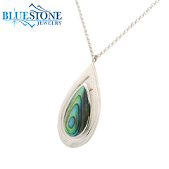 Sterling Silver Necklace w/ Abalone -20.5 Inches