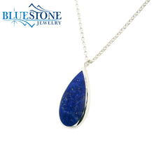 Sterling Silver Necklace w/ Lapis Lazuli -20.5 Inches