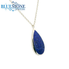 Sterling Silver Necklace w/ Lapis Lazuli -20.5 Inches