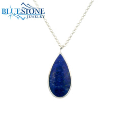 Sterling Silver Necklace w/ Lapis Lazuli -20.5 Inches