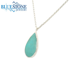 Sterling Silver Necklace w/ Turquoise -20.5 Inches