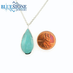Sterling Silver Necklace w/ Turquoise -20.5 Inches