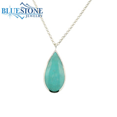 Sterling Silver Necklace w/ Turquoise -20.5 Inches