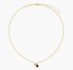 14KYG Plated January Birthstone Necklace w/ Lab Diamond - 18"