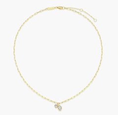 14KYG Plated April Birthstone Necklace w/ Lab Diamond - 18"