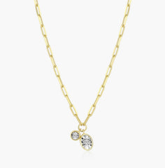 14KYG Plated April Birthstone Necklace w/ Lab Diamond - 18"