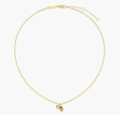 14KYG Plated November Birthstone Necklace w/ Lab Diamond - 18"