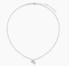 Sterling Silver October Birthstone Necklace w/ Lab Diamond - 18"