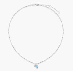 Sterling Silver December Birthstone Necklace w/ Lab Diamond - 18"