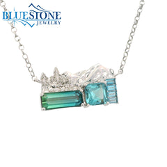 One of a kind 14K Lake Tahoe "East Shore" Necklace