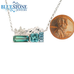 One of a kind 14K Lake Tahoe "East Shore" Necklace