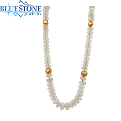 Beaded Ethiopian Opal Necklace- 22 Inches