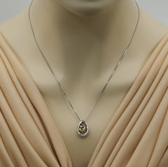 Sterling Silver Citrine Pendant with 20 Inch Chain