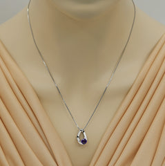 Sterling Silver Amethyst Pendant with 20 Inch Chain