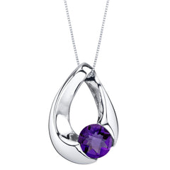 Sterling Silver Amethyst Pendant with 20 Inch Chain