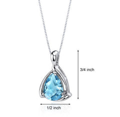 Silver Swiss Topaz Pendant- 20 Inches