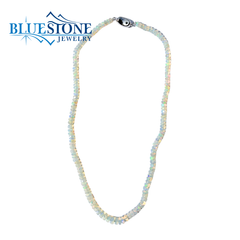 Sterling Silver Beaded Ethiopian Opal Necklace- 18 Inches