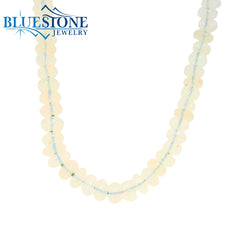 Sterling Silver Beaded Ethiopian Opal Necklace- 18 Inches