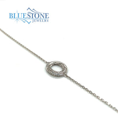 Silver Bracelet with CZs- 8 inches