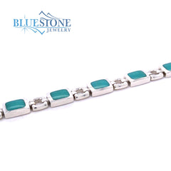 Silver Bracelet with Turquoise- 8 Inches