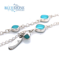 Sterling Silver Turquoise Bracelet- 8 Inches