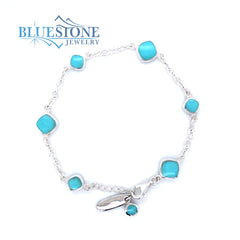 Sterling Silver Turquoise Bracelet- 8 Inches