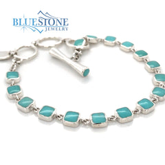 Sterling Silver Turquoise Bracelet- 8 Inches