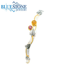 Silver & Gold Garden Bracelet with Citrine & Garnet