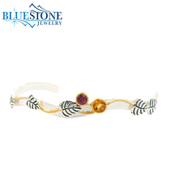 Silver & Gold Garden Bracelet with Citrine & Garnet