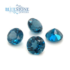 4 Loose 7mm London Blue Topazes- 6.49 Total Carats