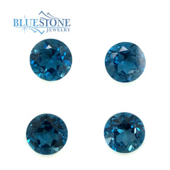 4 Loose 7mm London Blue Topazes- 6.49 Total Carats