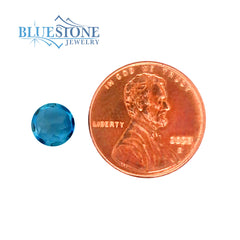 4 Loose 7mm London Blue Topazes- 6.49 Total Carats