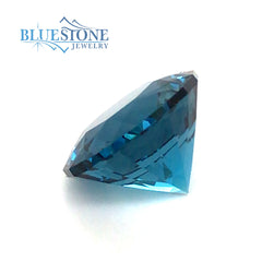 One Loose 11mm x 7.7mm Round North Star Cut 5.82 Carat London Blue Top