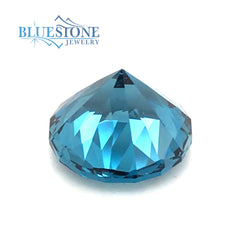 One Loose 11mm x 7.7mm Round North Star Cut 5.82 Carat London Blue Top