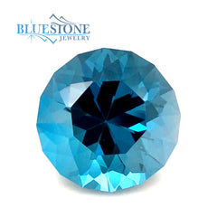 One Loose 11mm x 7.7mm Round North Star Cut 5.82 Carat London Blue Top