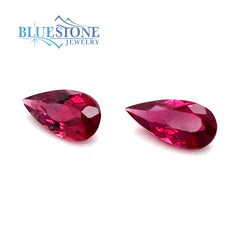 Two Loose 8.1x4.3x3mm Pear Cut Rubellite Tourmalines at 1.21 Total Car