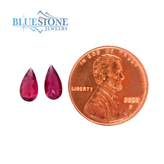 Two Loose 8.1x4.3x3mm Pear Cut Rubellite Tourmalines at 1.21 Total Car