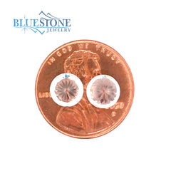 Two Loose Round Cut Genuine White Zircons. One Measures 6.4mm x 4.45mm