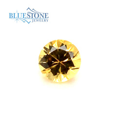 One Loose 4.6mm x 3.05mm 0.45 Carat Round Cut Genuine Ceylon Yellow Sa