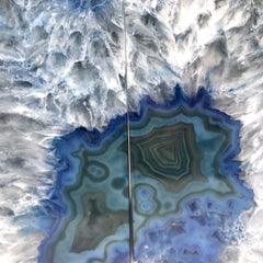 Blue Agate Gemstone Book Ends from Brazil