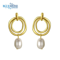 Gold Plated Earrings with Pearls