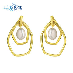 Gold Plated Earrings with Pearls