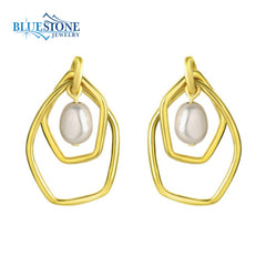 Gold Plated Earrings with Pearls