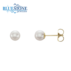 14KYG Stud Pearl Earrings - 5-5.5mm